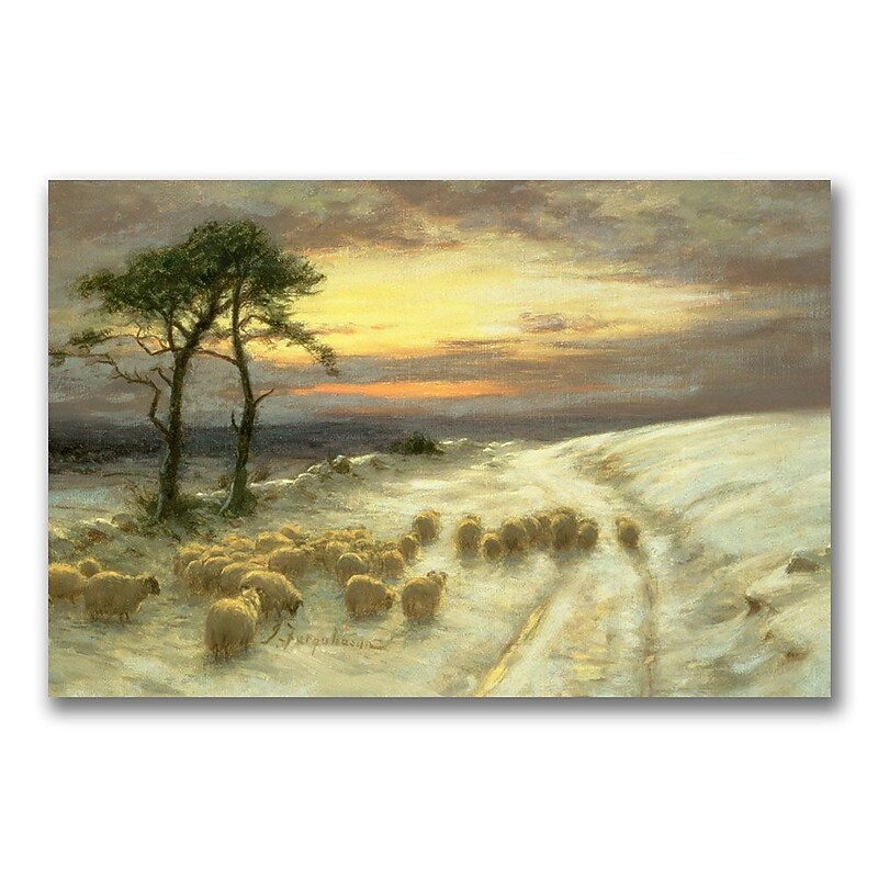 Trademark Fine Art Joseph Farquharson 'Sheep in the Snow' Canvas Art image 1