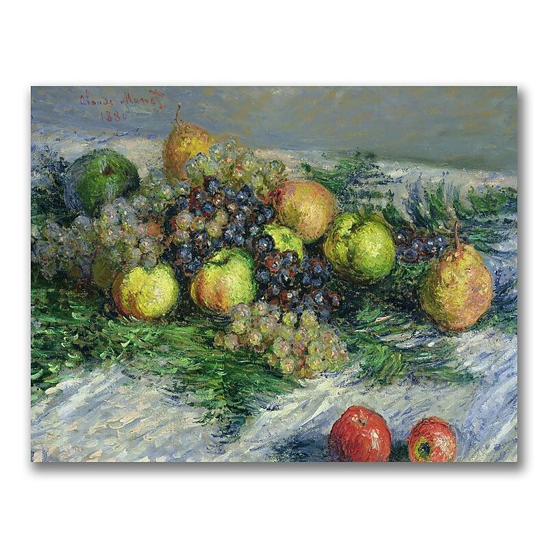 Trademark Fine Art Claude Monet 'Still Life with Pears and Grapes' Canvas Art image 1