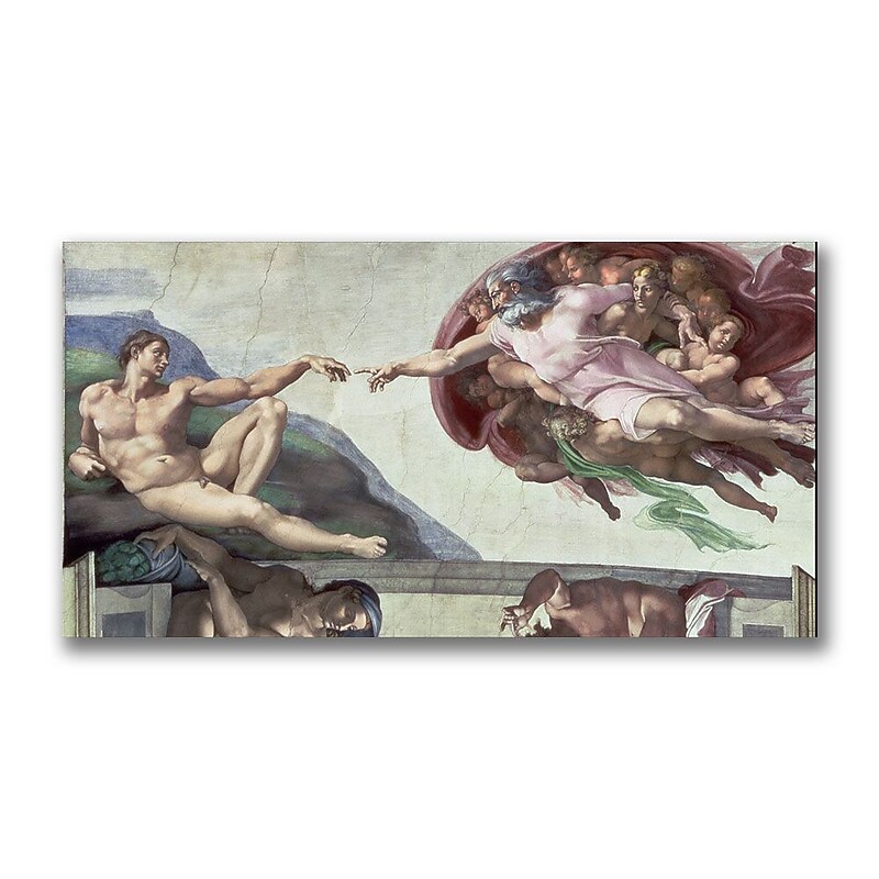 Trademark Fine Art Michelangelo 'Sistine Chapel Ceiling' Canvas Art 18 x 32 Inches image 1