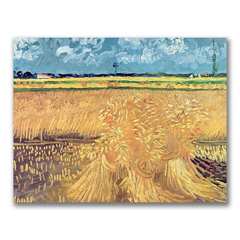 Trademark Fine Art Vincent Van Gogh 'Wheatfield with Sheaves 1888' Canvas Art image 1
