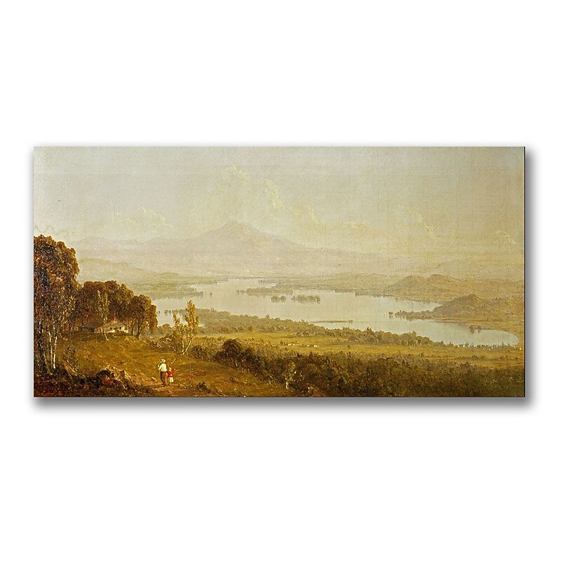 Trademark Fine Art Sanford Gifford 'Lake Winnipiegee' Canvas 12x24 Inches image 1