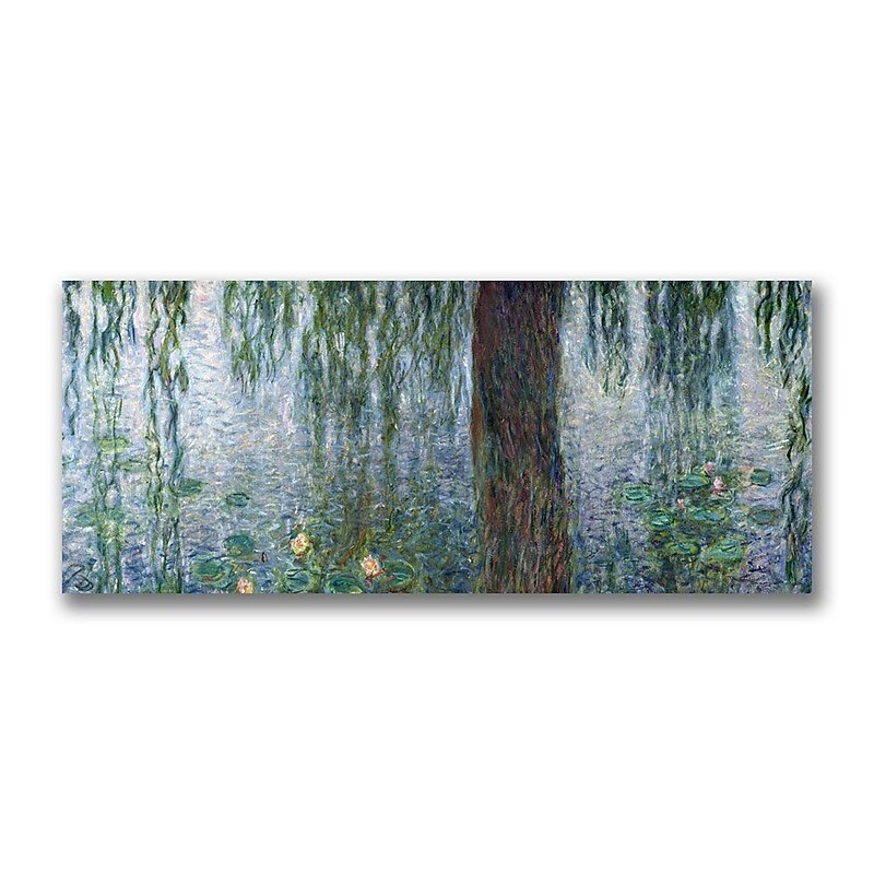 Trademark Fine Art Claude Monet 'Waterlillies Morning' Canvas Art 14x32 Inches image 1