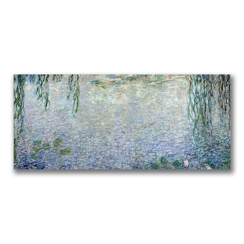 Trademark Fine Art Claude Monet 'Waterlillies Morning II' Canvas Art 10x24 Inches image 1