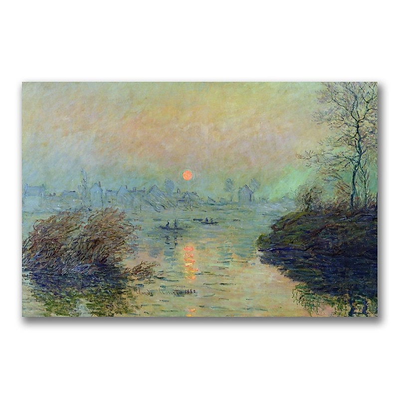 Trademark Fine Art Claude Monet 'Sun Setting over the Seine' Canvas Art 22x32 Inches image 1