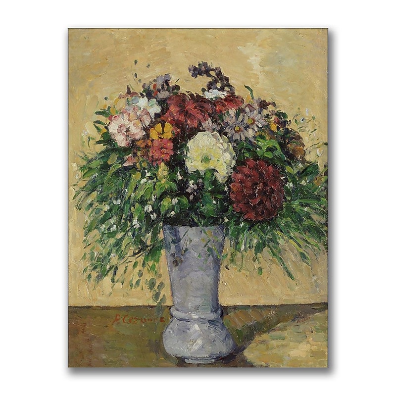 Trademark Fine Art Paul Cezanne 'Bouquet of Flowers in a Vase' Canvas Art 35x47 Inches image 1