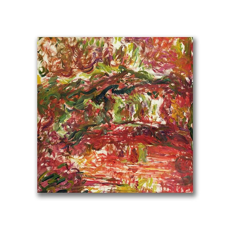 Trademark Fine Art Claude Monet 'The Japanese Bridge at Giverny II' Canvas Art 14x14 Inches image 1