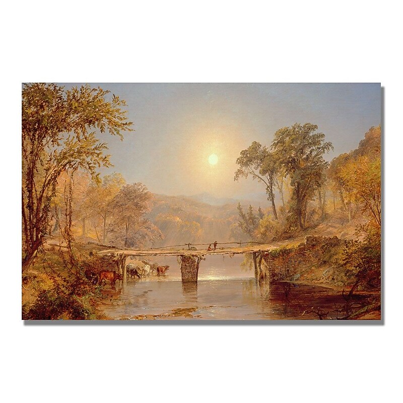 Trademark Fine Art Jasper Cropsey 'Indian Summer on the Delaware' Canvas Art 30x47 Inches image 1