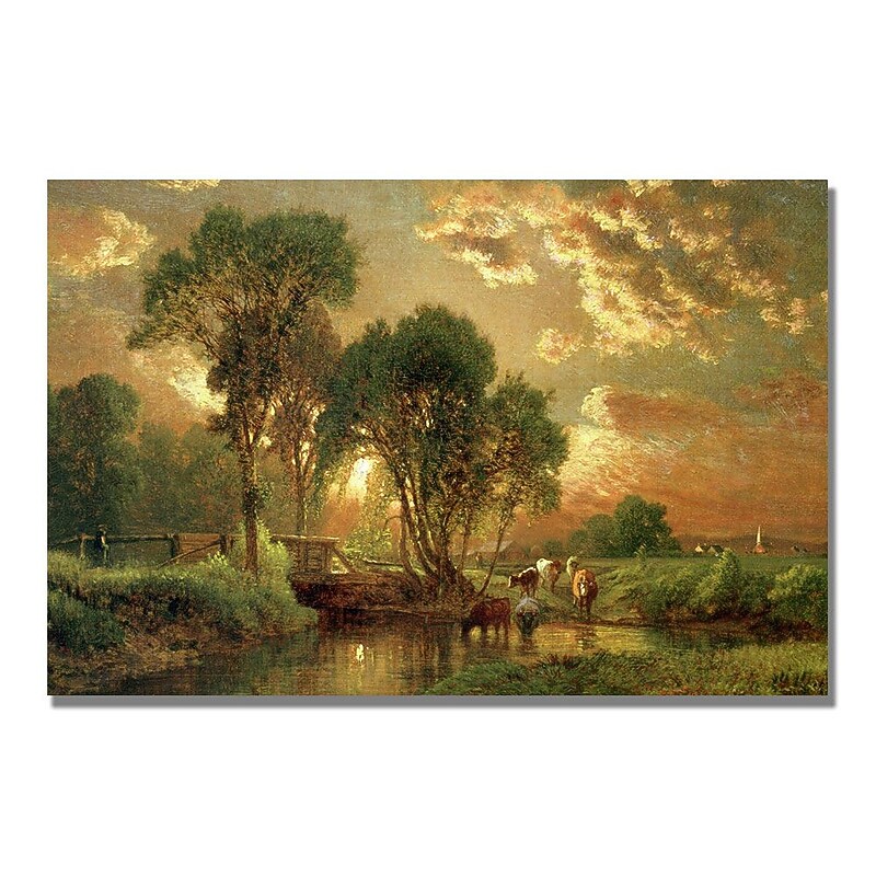 Trademark Fine Art George Inness 'Medfield Massachusetts' Canvas Art 16x24 Inches image 1