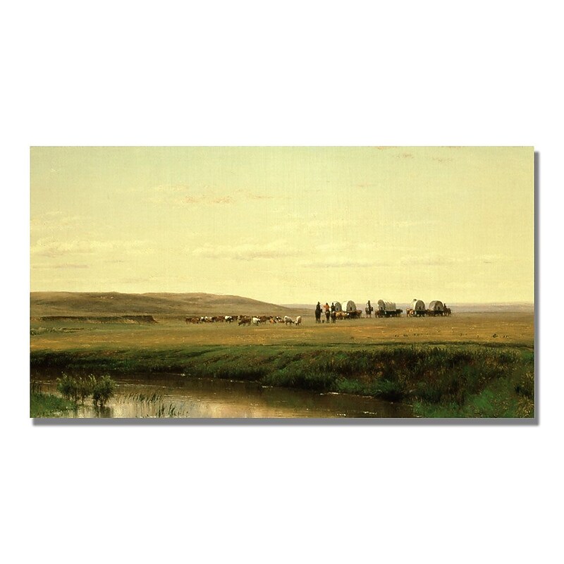 Trademark Fine Art Thomas Ehittredge 'A Wagon Train on the Plain' Canvas Art image 1