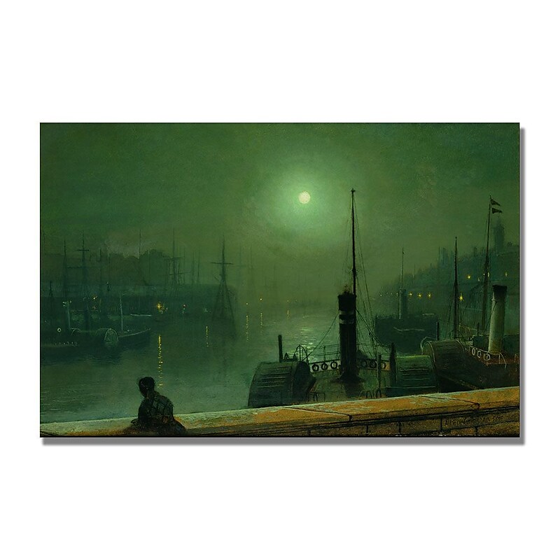 Trademark Fine Art John Grimshaw 'On the Clyde' Glasgow' Canvas Art 22x32 Inches image 1