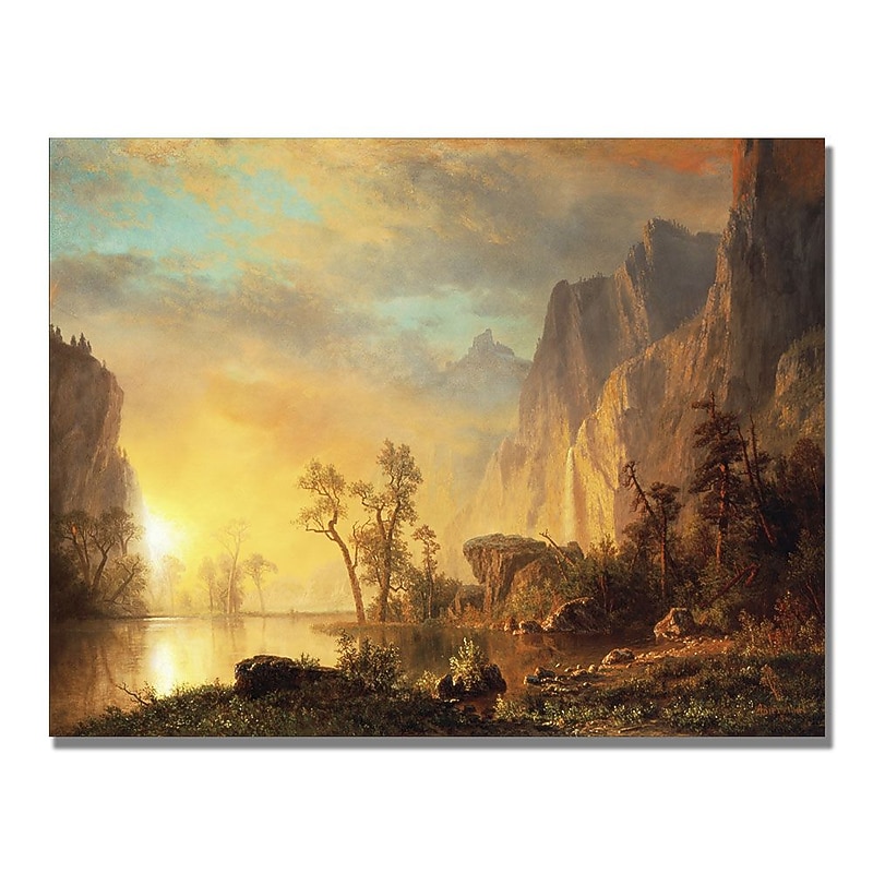 Trademark Fine Art Albert Biersdant 'Sunset in the Rockies' Canvas Art 18x24 Inches image 1