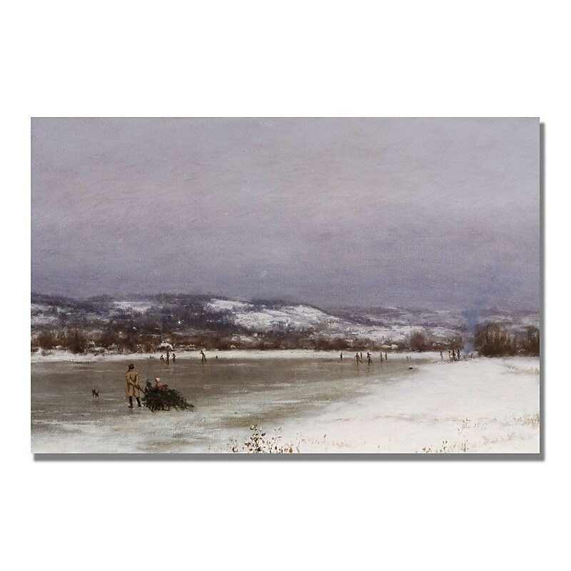 Trademark Fine Art Jervis McEntee 'Gathering Christmas Finery' Canvas Art 16x24 Inches image 1