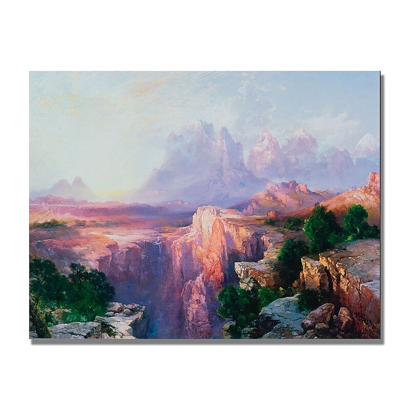 Trademark Fine Art Thomas Moran 'Rock Tower of the Rio Virgin' Canvas Art 22x32 Inches image 1