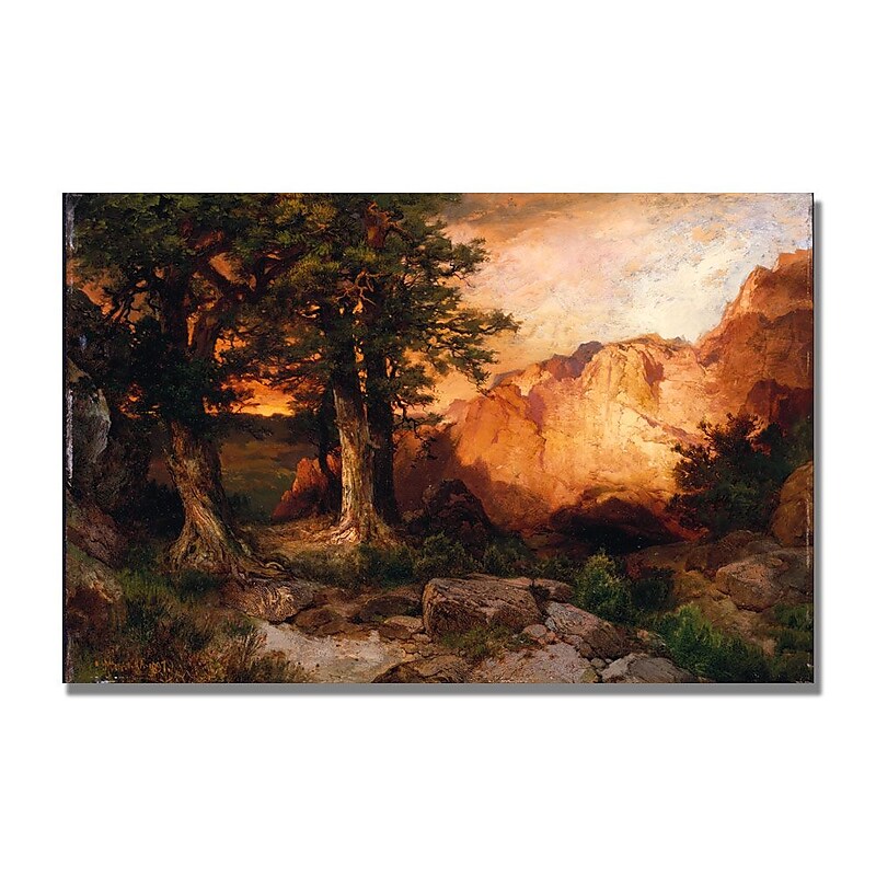 Trademark Fine Art Thomas Moran 'Western Sunset' Canvas Art image 1