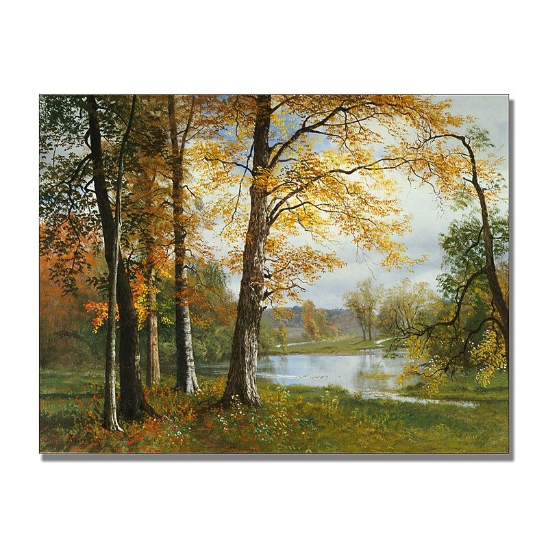 Trademark Fine Art Albert Biersdant 'A Quiet Lake' Canvas Art image 1