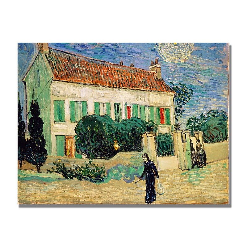 Trademark Fine Art Vincent Van Gogh 'White House at Night' Canvas Art image 1