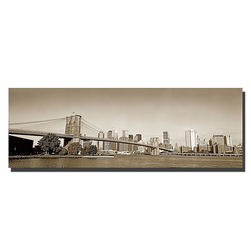 Trademark Fine Art Preston 'Brooklyn Bridge' Canvas Art 10x32 Inches image 1