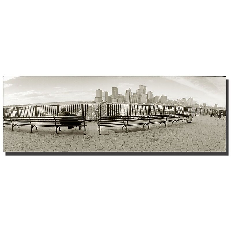 Trademark Fine Art Preston 'New York Bench' Canvas Art Ready to Hang 10x32 Inches image 1