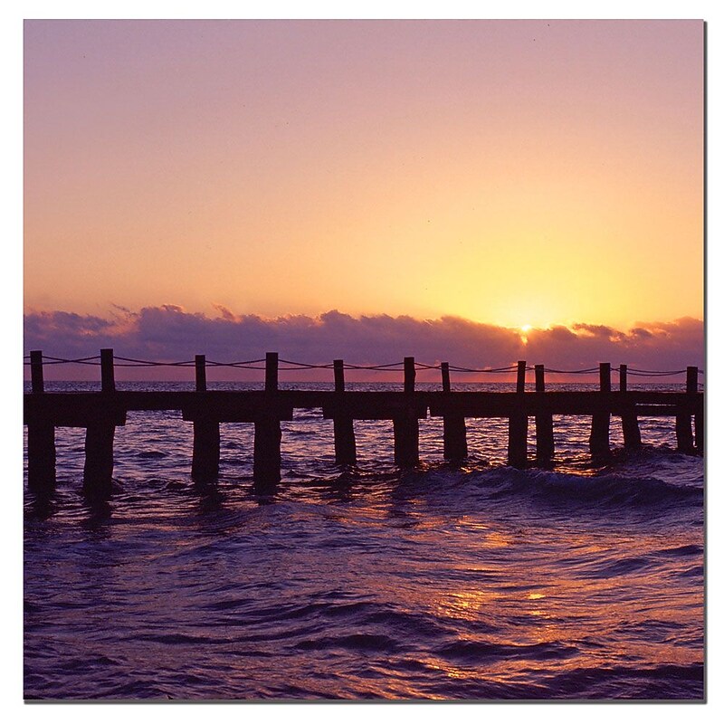 Trademark Fine Art Seascape by Preston-Ready to Hang Canvas Art, EM209C-C1414GG image 1