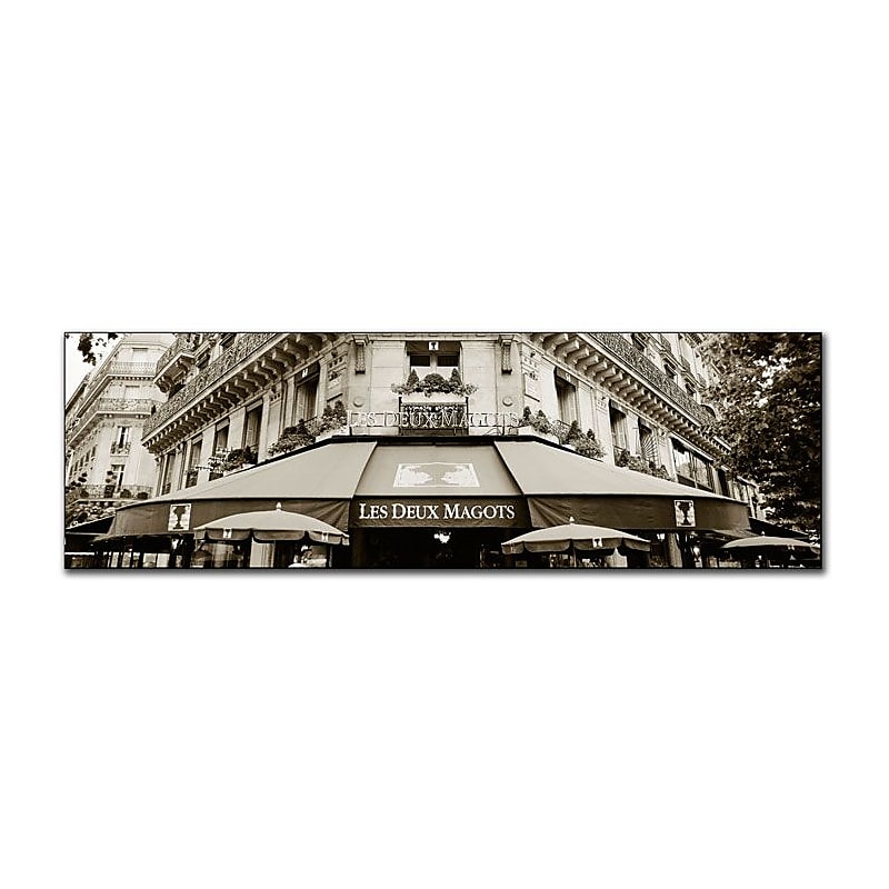 Trademark Fine Art Le Deux Magots' by Preston-Ready to Hang Art 10x32 Inches image 1