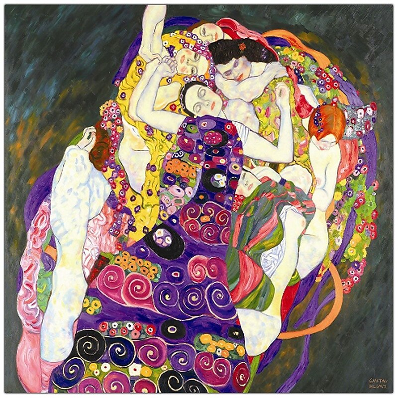 Trademark Fine Art Virgins by Gustav Klimt-Canvas Art 24 x 24 Inches image 1