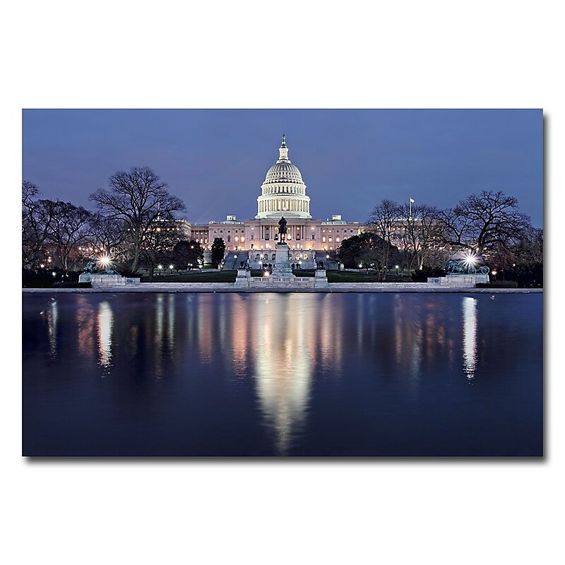 Trademark Fine Art Gregory Ohanlon 'Capitol Reflections' Canvas Art 30x47 Inches image 1