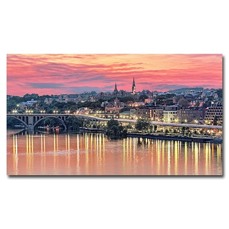 Trademark Fine Art Gregory Ohanlon 'Georgetown In Twilight' Canvas Art 18x32 Inches image 1