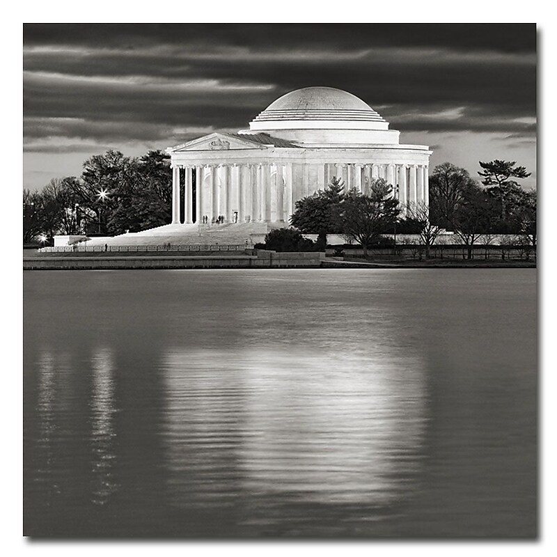 Trademark Fine Art Gary Ohanlon 'Jefferson Memorial-Night' Canvas Art 24x24 Inches image 1