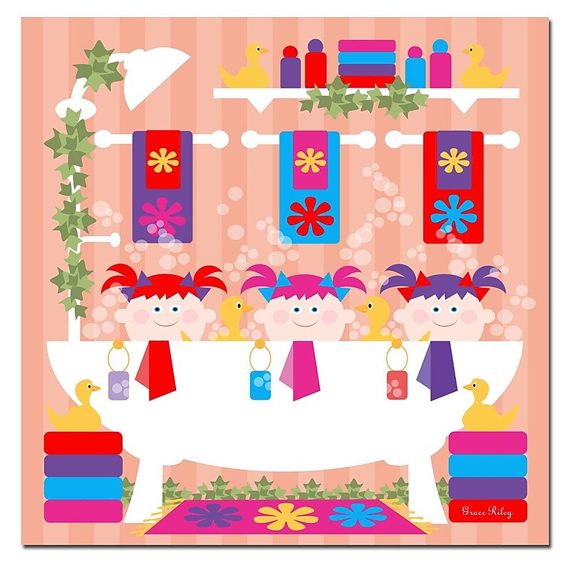 Trademark Fine Art Grace Riley 'Rub a Dub Dub' Canvas Art 35x35 Inches image 1