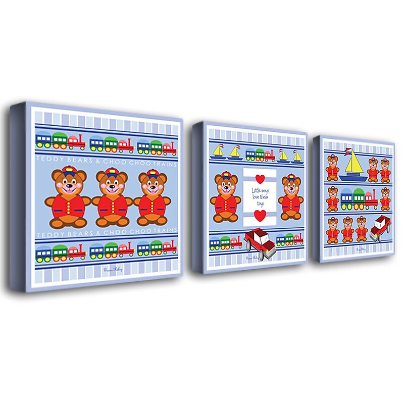 Trademark Fine Art Grace Riley 'Boys Love Toys' Canvas Art, GR1283C-C1414GG image 1