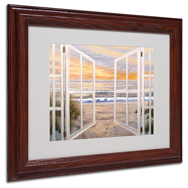 Joval 'Elongated Window' Framed Matted Art - 16x20 Inches - Wood Frame image 1