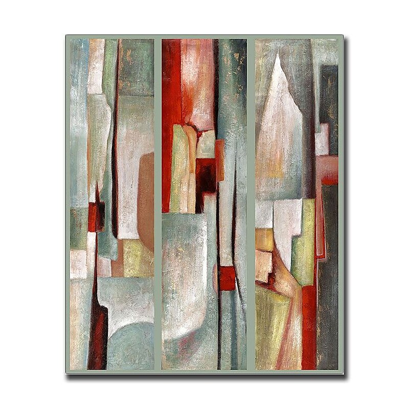 Trademark Fine Art Abstract Triptych by Joval-Canvas Art Ready to Hang 18x24 Inches image 1