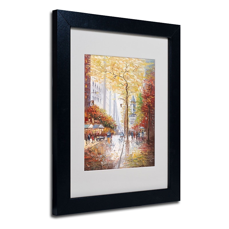 Trademark Fine Art Joval 'French Street Scene II' Matted Art Black Frame 11x14 Inches image 1