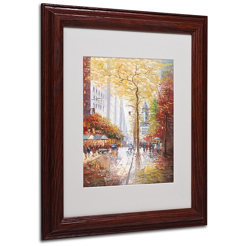 Joval 'French Street Scene II' Matted Framed Art - 16x20 Inches - Wood Frame image 1