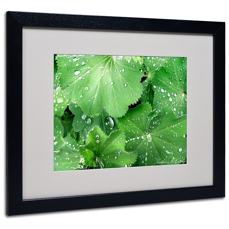 Kathie McCurdy 'Water Droplets' Matted Framed Art - 11x14 Inches - Wood Frame image 1