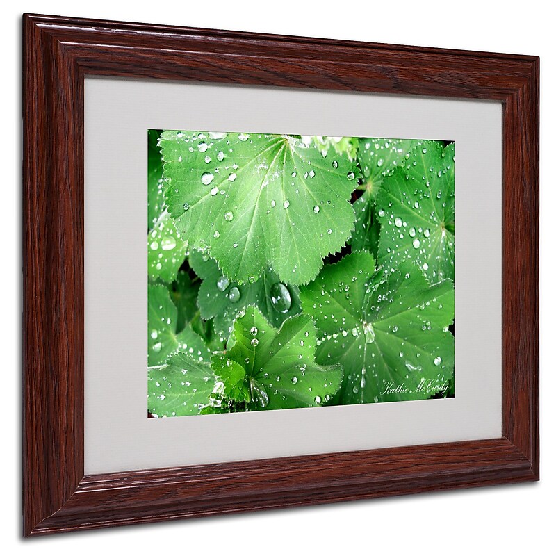 Kathie McCurdy 'Water Droplets' Matted Framed Art - 16x20 Inches - Wood Frame image 1