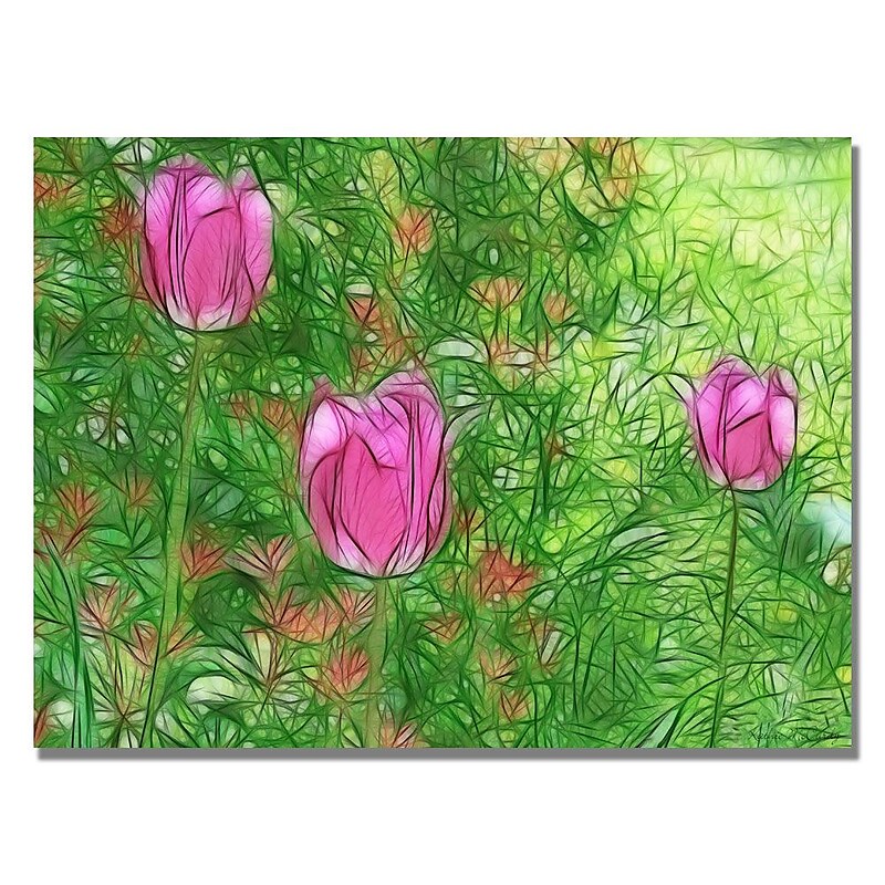 Trademark Fine Art Kathie McCurdy 'Tulips' Canvas Art 30x47 Inches image 1