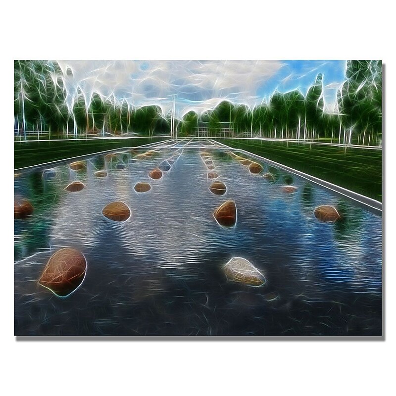 Trademark Fine Art Kathie McCurdy 'Peaceful Water Abstract' Canvas Art 26x32 Inches image 1