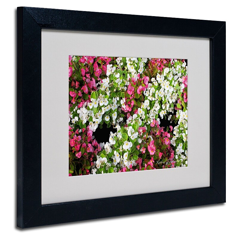 Trademark Fine Art Kathie McCurdy 'Begonia Garden' Matted Art Black Frame 16x20 Inches image 1