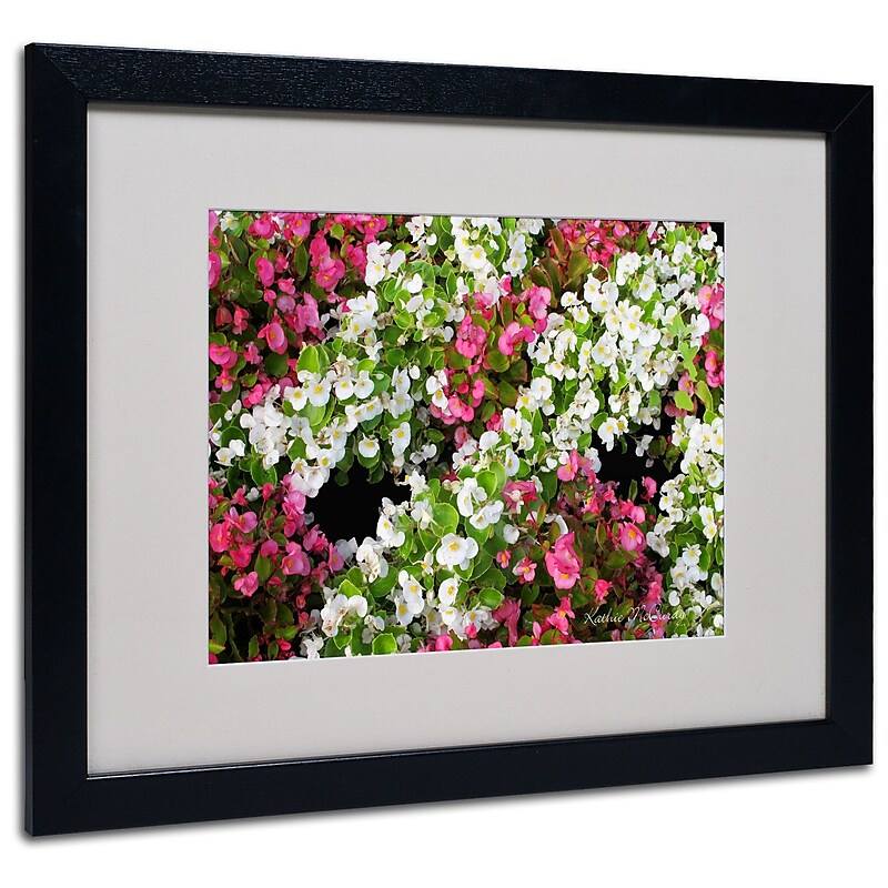 Kathie McCurdy 'Begonia Garden' Matted Framed Art - 11x14 Inches - Wood Frame image 1