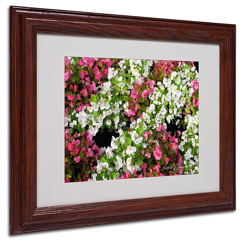 Kathie McCurdy 'Begonia Garden' Matted Framed Art - 16x20 Inches - Wood Frame image 1