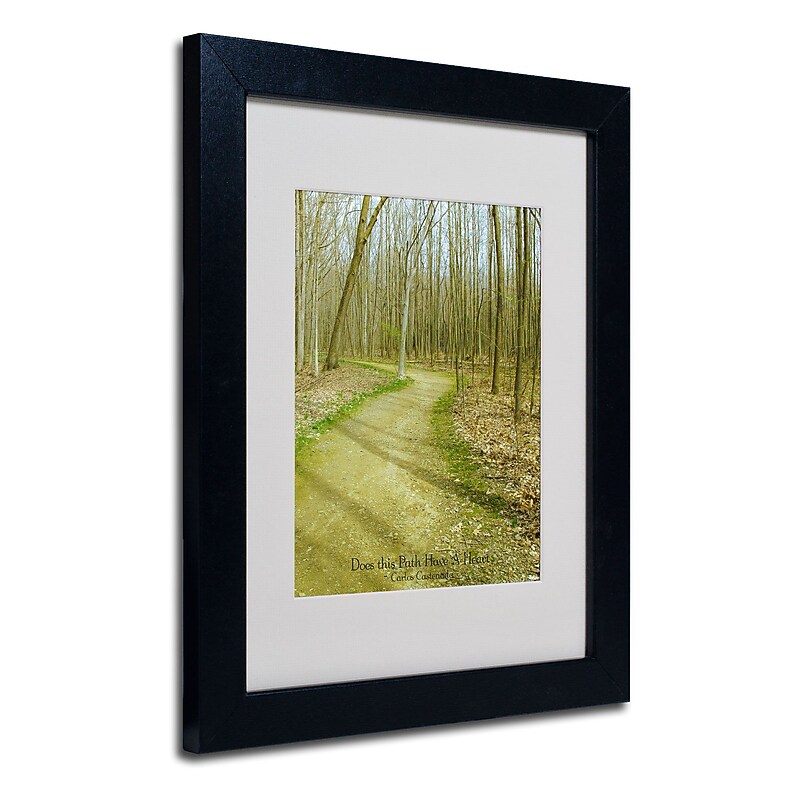 Trademark Fine Art Kathie McCurdy 'Does This Path Have a Heart' Matted Black Frame 16x20 Inches image 1