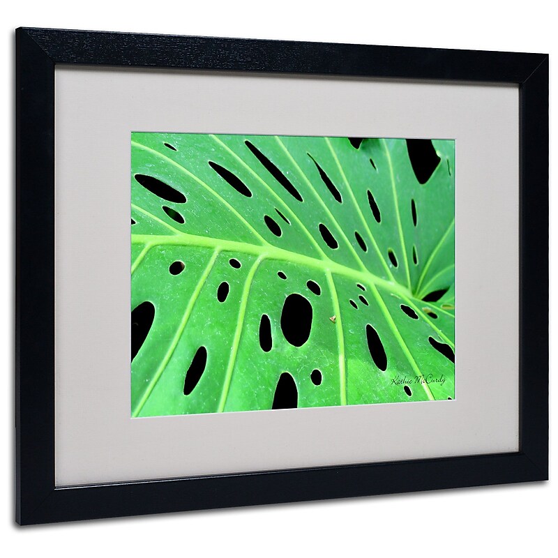Kathie McCurdy 'Tropical Leaf' Matted Framed Art - 11x14 Inches - Wood Frame image 1