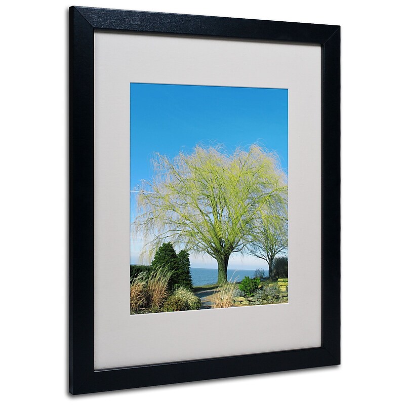 Kathie McCurdy 'Wind In the Willow' Matted Framed Art - 11x14 Inches - Wood Frame image 1