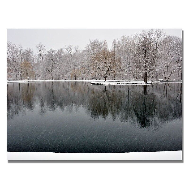 Trademark Fine Art Kurt Shaffer 'Snowy Pond' Canvas Art 18x24 Inches image 1