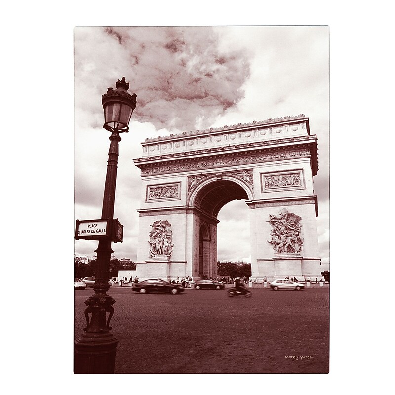 Trademark Fine Art Kathy Yates 'Arc de Triomphe' Matted Art Black Frame 11x14 Inches image 1