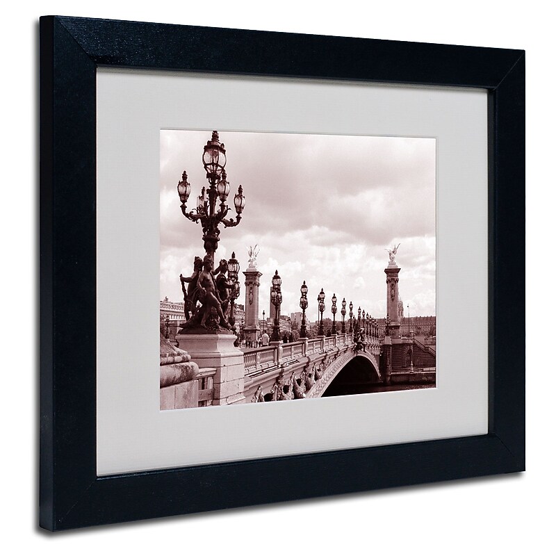 Trademark Fine Art Kathy Yates 'Pont Alexandre III Bridge' Matted Art Black Frame 16x20 Inches image 1