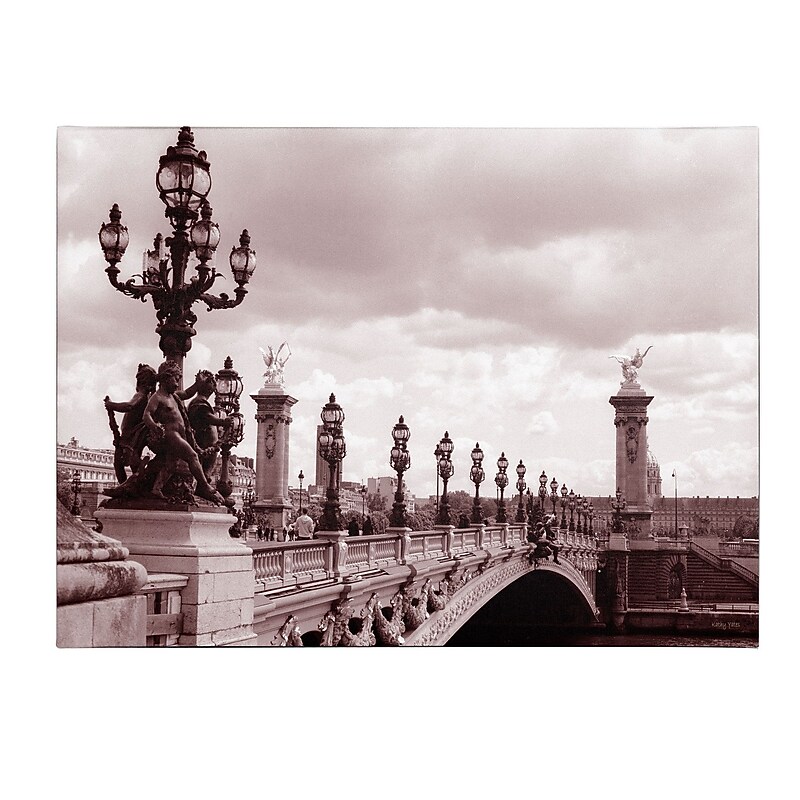 Trademark Fine Art Kathy Yates 'Pont Alexandre III Bridge' Canvas Art 16x24 Inches image 1