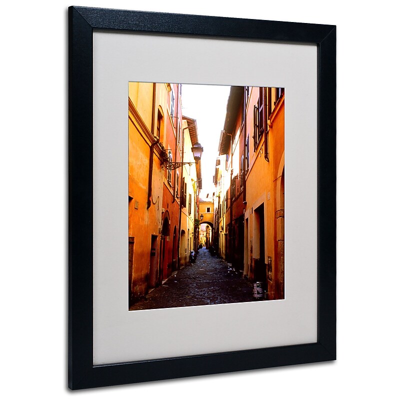 Kathy Yates 'Campo de' Fiori Alley' Matted Framed Art - 11x14 Inches - Wood Frame image 1