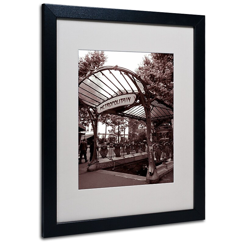 Kathy Yates 'Le Metro as Art 2' Matted Framed Art - 11x14 Inches - Wood Frame image 1
